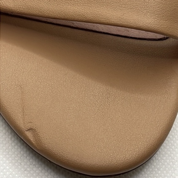 Steve Madden Irenee block heel ankle strap tan sandals Sz 10 faux leather - Picture 11 of 15